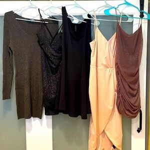 5 Dress Bundle! (3 cocktail dresses, 1 casual dress & 1 sweater dress!)